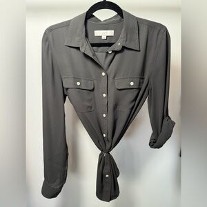 MEDIUM - LOFT Convertible Button Front Top (Dark Grey)